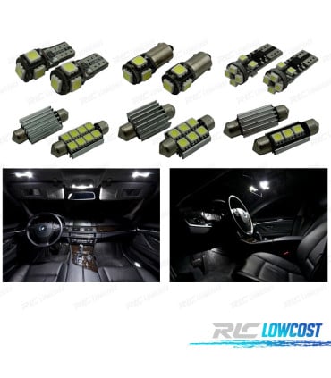 KIT 21 BOMBILLAS LED INTERIOR PARA BMW 5 SERIE F11 WAGON TOURING 520D 525D 530D 535D 528I 530I 535I 550I 2011 +