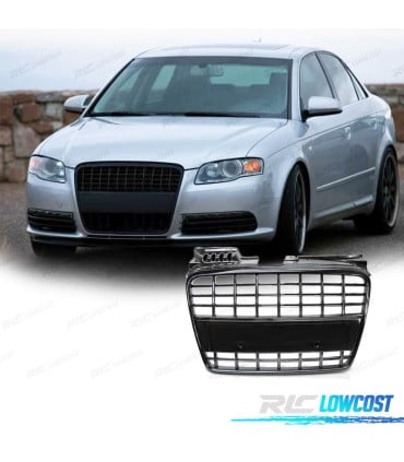 PARRILLA AUDI A4 B7 04-09 LOOK S LINE NEGRO BRILLO
