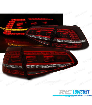 PILOTOS VOLKSWAGEN VW GOLF 7 12-17 LOOK GTI INTERMITENTE LED DINAMICO ROJO CLARO