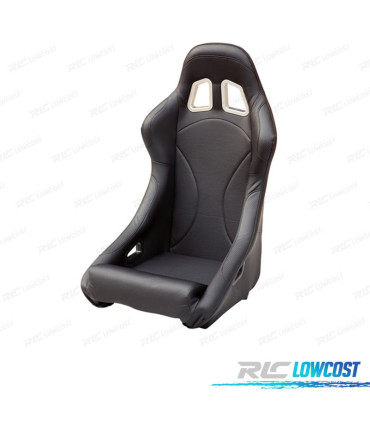 KIT ASIENTO BAQUET UNIVERSAL NEGRO PIEL ESTILO EVO