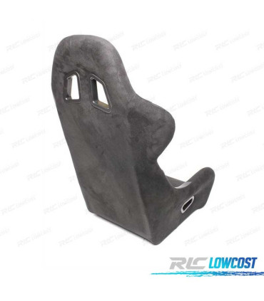 KIT ASIENTO BAQUET UNIVERSAL NEGRO ALCANTARA ESTILO EVO