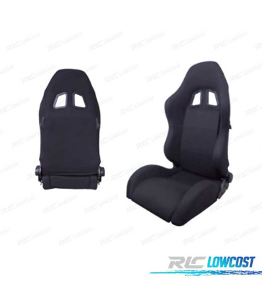 KIT ASIENTO DEPORTIVO SEMI BAQUET MONTECARLO TELA NEGRO