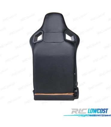 KIT ASIENTO DEPORTIVO SEMI BAQUET ESTILO RS CUERO BEIGE