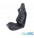 KIT ASIENTO DEPORTIVO SEMI BAQUET ESTILO RS CUERO NEGRO COSTURA ROJA