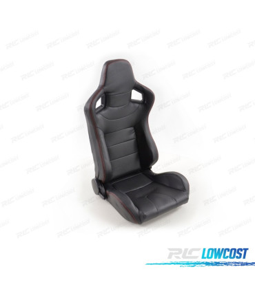 KIT ASIENTO DEPORTIVO LOOK CARBONO SEMI BAQUET ESTILO RS NEGRO