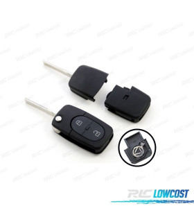 CARCASA LLAVE AUDI CUADRADA 2 BOTONES ESPADIN LISO PILA 1620