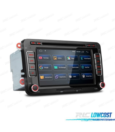 RADIO GPS ANDROID 13 PARA VOLKSWAGEN VW SEAT SKODA TOURAN 7" USB GPS TACTIL HD