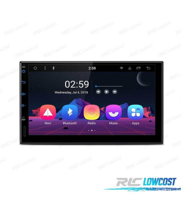 RADIO GPS ANDROID 8.1 7" OCTA-CORE 2DIN MULTIMEDIA PANTALLA CURVA