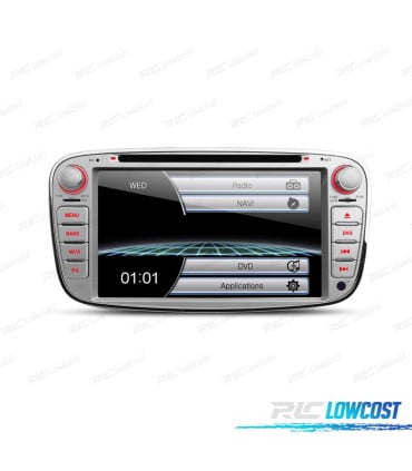 RADIO NAVEGADOR 7" PARA FORD REDONDA COLOR GRIS USB GPS TACTIL HD