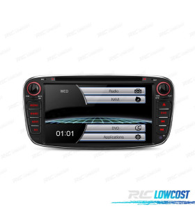 RADIO NAVEGADOR 7" PARA FORD REDONDA COLOR NEGRO USB GPS TACTIL HD
