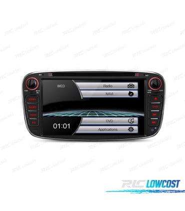 RADIO NAVEGADOR 7" PARA FORD REDONDA COLOR NEGRO USB GPS TACTIL HD