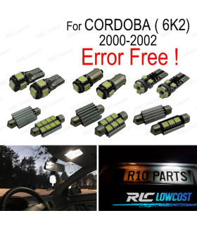 KIT 7 BOMBILLAS LED INTERIOR PARA SEAT CORDOBA 6K2 00-02