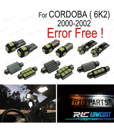 KIT 7 BOMBILLAS LED INTERIOR PARA SEAT CORDOBA 6K2 00-02
