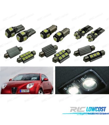 KIT 9 BOMBILLAS LED INTERIOR PARA ALFA ROMEO MITO 08-17