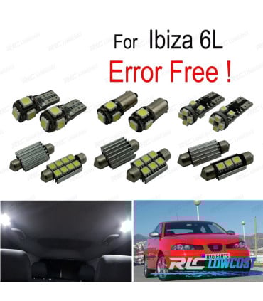 KIT DE 8 BOMBILLAS LED INTERIOR LUCES DE LECTURA PARA SEAT IBIZA IV MK4 6L 02-08