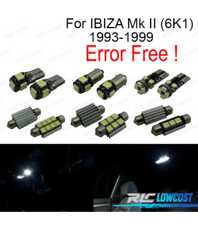KIT 9 BOMBILLAS LED INTERIOR PARA SEAT IBIZA II 6K1 93-99