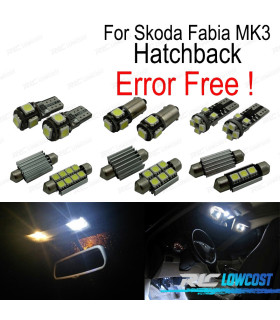 KIT 11 BOMBILLAS LED INTERIOR PARA SKODA FABIA 3 MK3 MK III HATCHBACK 15-