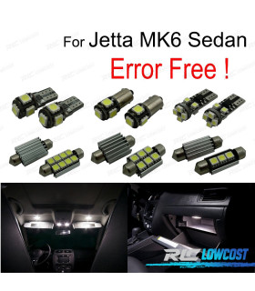 KIT 13 BOMBILLAS LED INTERIOR PARA VOLKSWAGEN VW JETTA6 JETTA 6 MK6 MK VI SEDAN 11-18