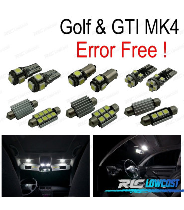 KIT 15 BOMBILLAS LED INTERIOR PARA VOLKSWAGEN VW GOLF 4 MK4 JETTA IV GTI 99-05