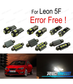 KIT BOMBILLAS LED INTERIOR PARA SEAT LEON MK3 5F 5F1 5F5 5F8 13-18