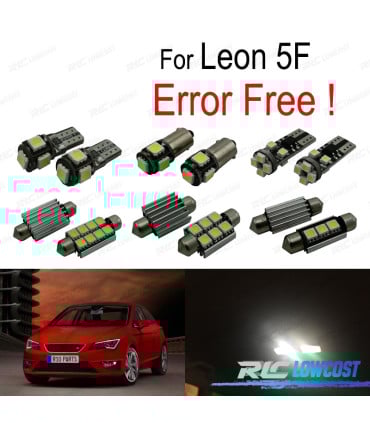 KIT BOMBILLAS LED INTERIOR PARA SEAT LEON MK3 5F 5F1 5F5 5F8 13-18