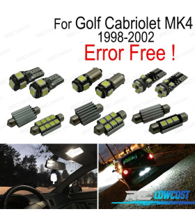 KIT 9 BOMBILLAS LED INTERIOR VOLKSWAGEN VW GOLF CABRIO CABRIOLET MK4 98-02