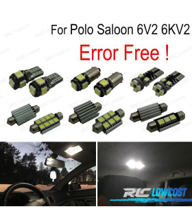 KIT 11 BOMBILLAS LED INTERIOR PARA VOLKSWAGEN VW POLO CLÁSICO SALOON 6V2 6KV2 95-02
