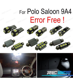 KIT 12 BOMBILLAS LED INTERIOR PARA VOLKSWAGEN VW POLO MK4 SEDAN 9A4 03-10