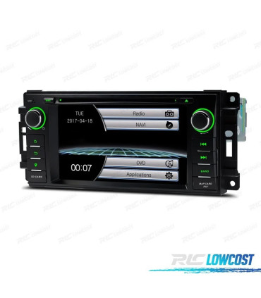 RADIO NAVEGADOR 6.2" PARA JEEP WRANGLER 07-12, GRAND CHEROKEE 08-11 USB GPS TACTIL HD