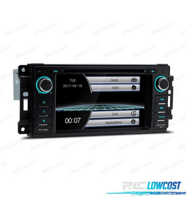 RADIO NAVEGADOR 6.2" PARA JEEP WRANGLER 07-12, GRAND CHEROKEE 08-11 USB GPS TACTIL HD