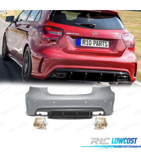 PARAGOLPES TRASERO MERCEDES CLASE A W176 A45 12-18 LOOK AMG + COLAS ESCAPE