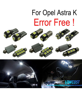 KIT 13 BOMBILLAS LED INTERIOR PARA OPEL ASTRA K OPC GTC 15-