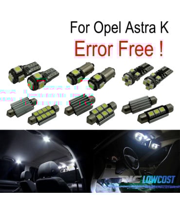KIT 13 BOMBILLAS LED INTERIOR PARA OPEL ASTRA K OPC GTC 15-