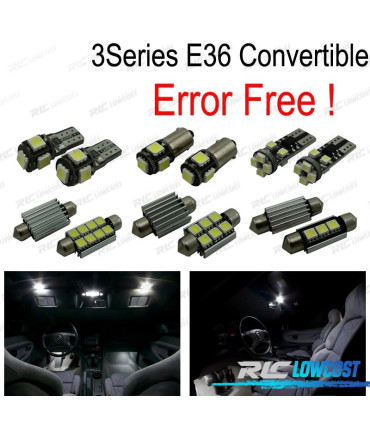 KIT 12 BOMBILLAS LED INTERIOR BMW SERIE 3 E36 CONVERTIBLE M3 318I 320I 325I 323I 328I 93-99