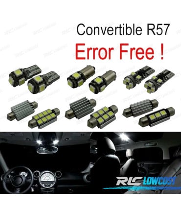 KIT 12 BOMBILLAS LED INTERIOR PARA MINI COOPER CABRIO CONVERTIBLE R57 09-15