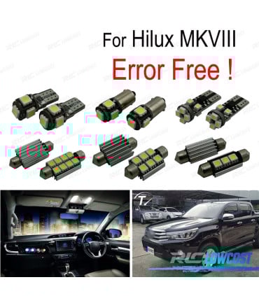 KIT 8 BOMBILLAS LED INTERIOR PARA TOYOTA HILUX MK8 MKVIII 15-