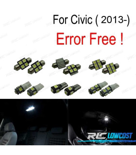 KIT 7 BOMBILLAS LED INTERIOR PARA HONDA CIVIC 13-