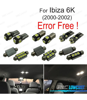 KIT 7 BOMBILLAS LED INTERIOR PARA SEAT IBIZA 3 MK III 6 K 00-02