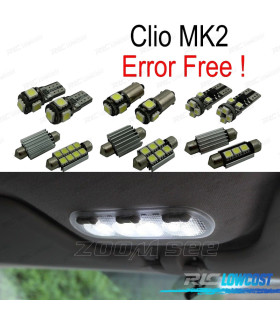 KIT 8 BOMBILLAS LED INTERIOR PARA RENAULT CLIO 2 II MK2 98-05