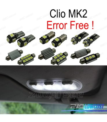 KIT 8 BOMBILLAS LED INTERIOR PARA RENAULT CLIO 2 II MK2 98-05