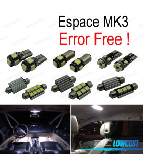 KIT 10 BOMBILLAS LED INTERIOR PARA RENAULT ESPACE 3 III MK3 97-02