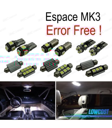 KIT 10 BOMBILLAS LED INTERIOR PARA RENAULT ESPACE 3 III MK3 97-02