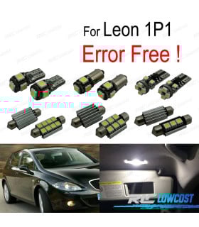 KIT 13 BOMBILLAS LED INTERIOR PARA SEAT LEON MK2 1 P 1P1 05-12