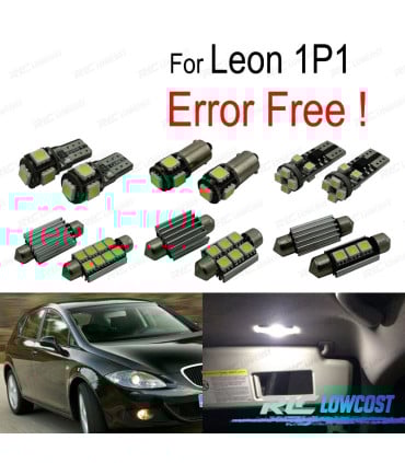 KIT 13 BOMBILLAS LED INTERIOR PARA SEAT LEON MK2 1 P 1P1 05-12