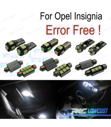 KIT 12 BOMBILLAS LED INTERIOR OPEL INSIGNIA SEDAN BERLINA HATCHBACK 08-16