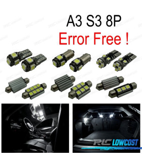 KIT 12 BOMBILLAS LED INTERIOR AUDI A3 S3 8 P 06-13