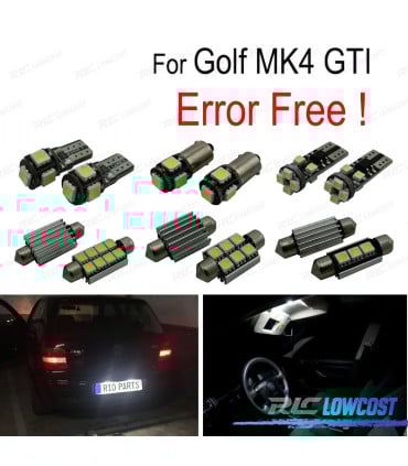 KIT 15 BOMBILLAS LED INTERIOR PARA VOLKSWAGEN VW GOLF 4 MK4 JETTA GTI 99-05