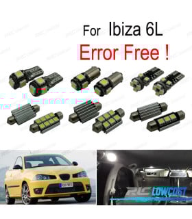 KIT 10 BOMBILLAS LED INTERIOR PARA SEAT IBIZA MK4 MK IV 6L 02-08