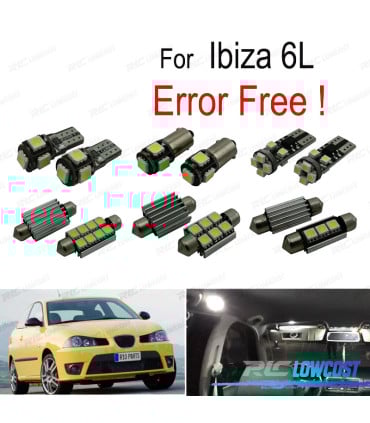 KIT 10 BOMBILLAS LED INTERIOR PARA SEAT IBIZA MK4 MK IV 6L 02-08