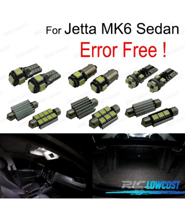 KIT 14 BOMBILLAS LED INTERIOR PARA VOLKSWAGEN VW JETTA 6 MK6 MKVI SEDAN 11-18